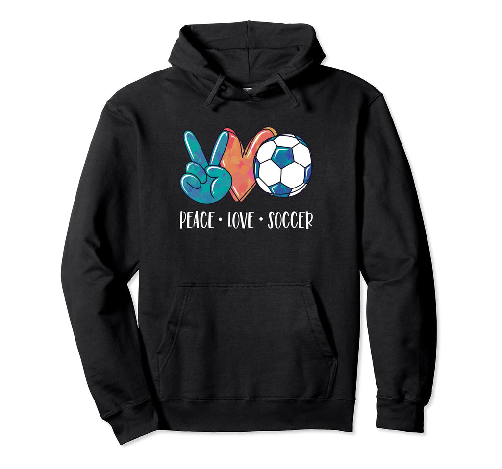 Soccer Lovers Peace Love Soccer Tie Dye Hoodie - Unique Graphic Unisex