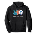 Soccer Lovers Peace Love Soccer Tie Dye Hoodie - Unique Graphic Unisex