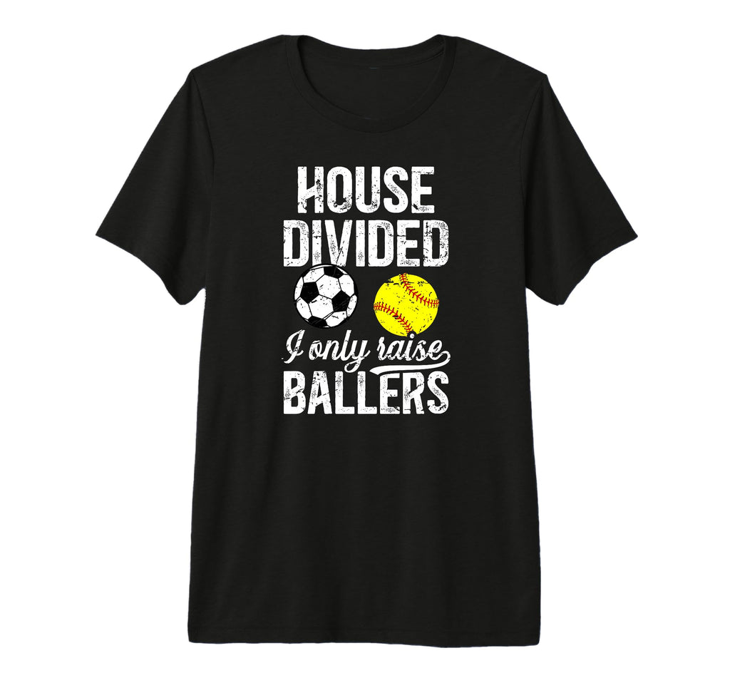 Mens House Divided I Only Raise T-Shirt - Minimalist Print for Adults