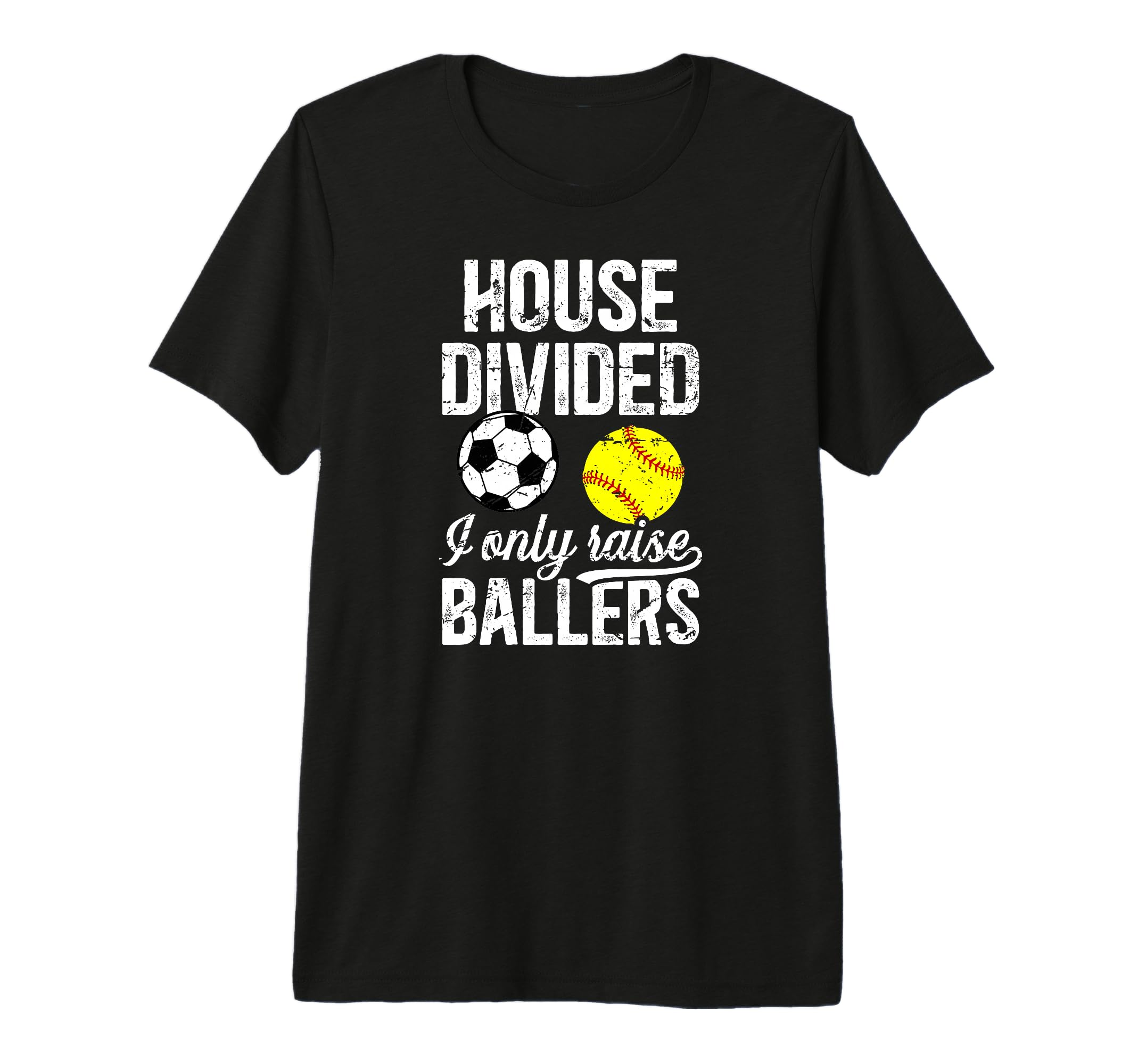 Mens House Divided I Only Raise T-Shirt - Minimalist Print for Adults