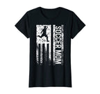 Soccer Mom American Flag Proud Soccer T-Shirt - Unique Graphic for Adults