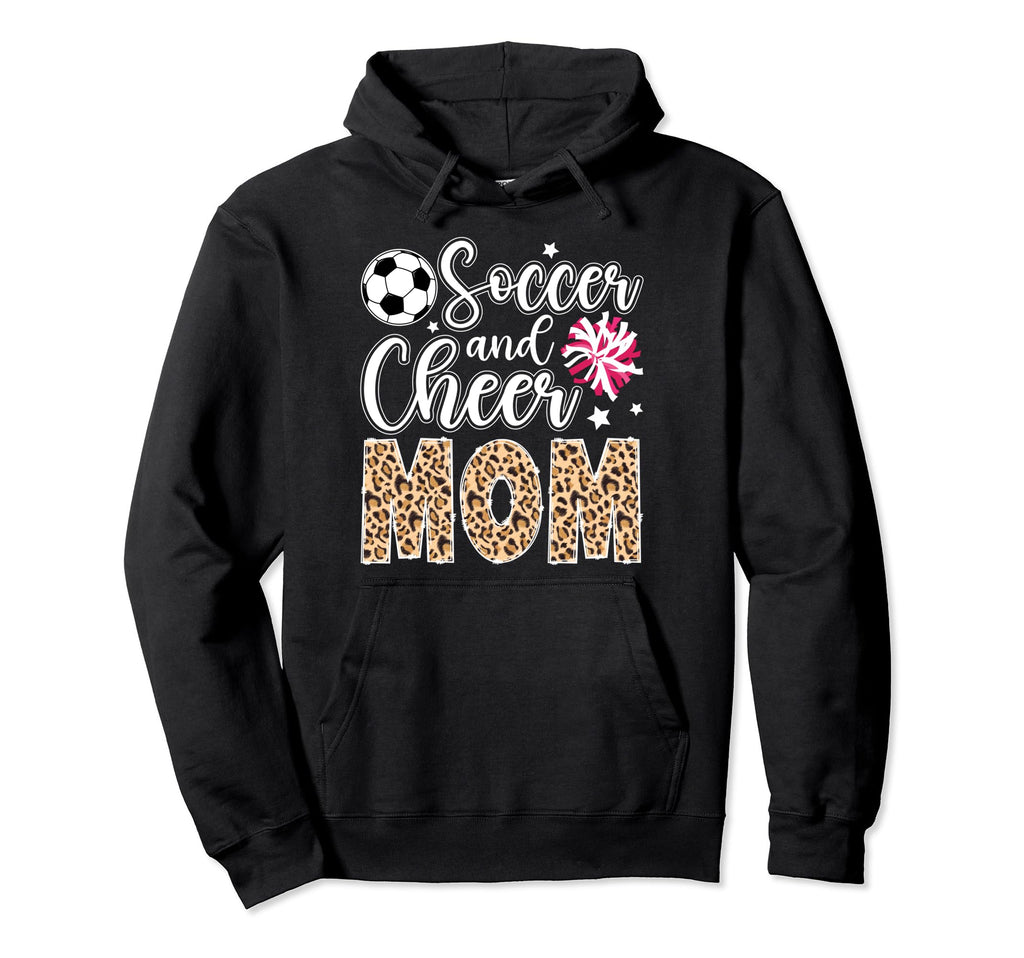 Soccer And Cheer Mom Leopard Hoodie - Casual Everyday Wear for Adults