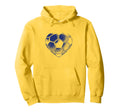Soccer Ball Blue Color Heart Mom Hoodie - Fun Novelty Design for Adults
