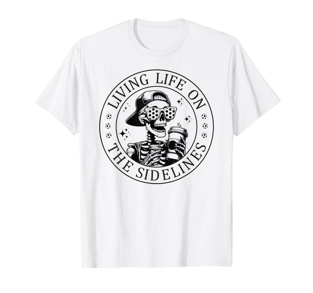 Skeleton Soccer Mom Coffee Living Life T-Shirt - Graphic Print Unisex