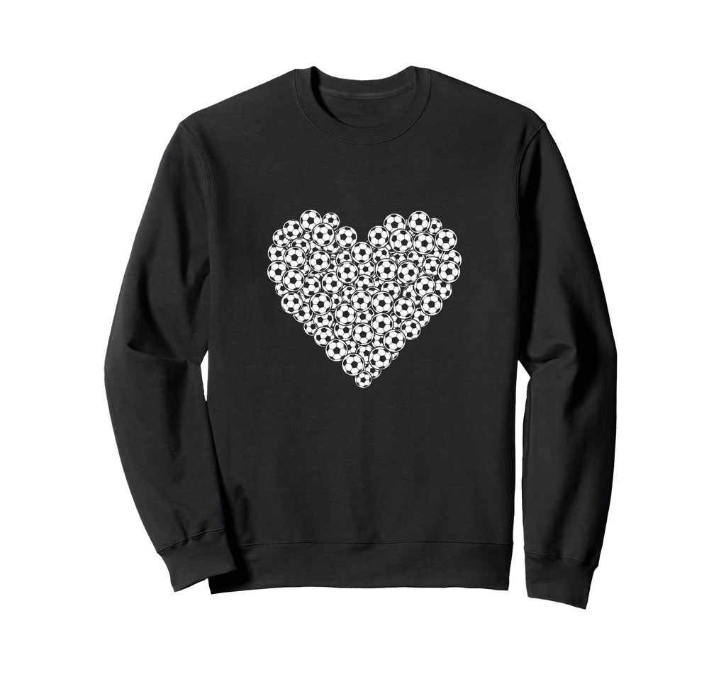 Soccer Ball Heart Shape Love Sweatshirt - Trendy Graphic for Adults