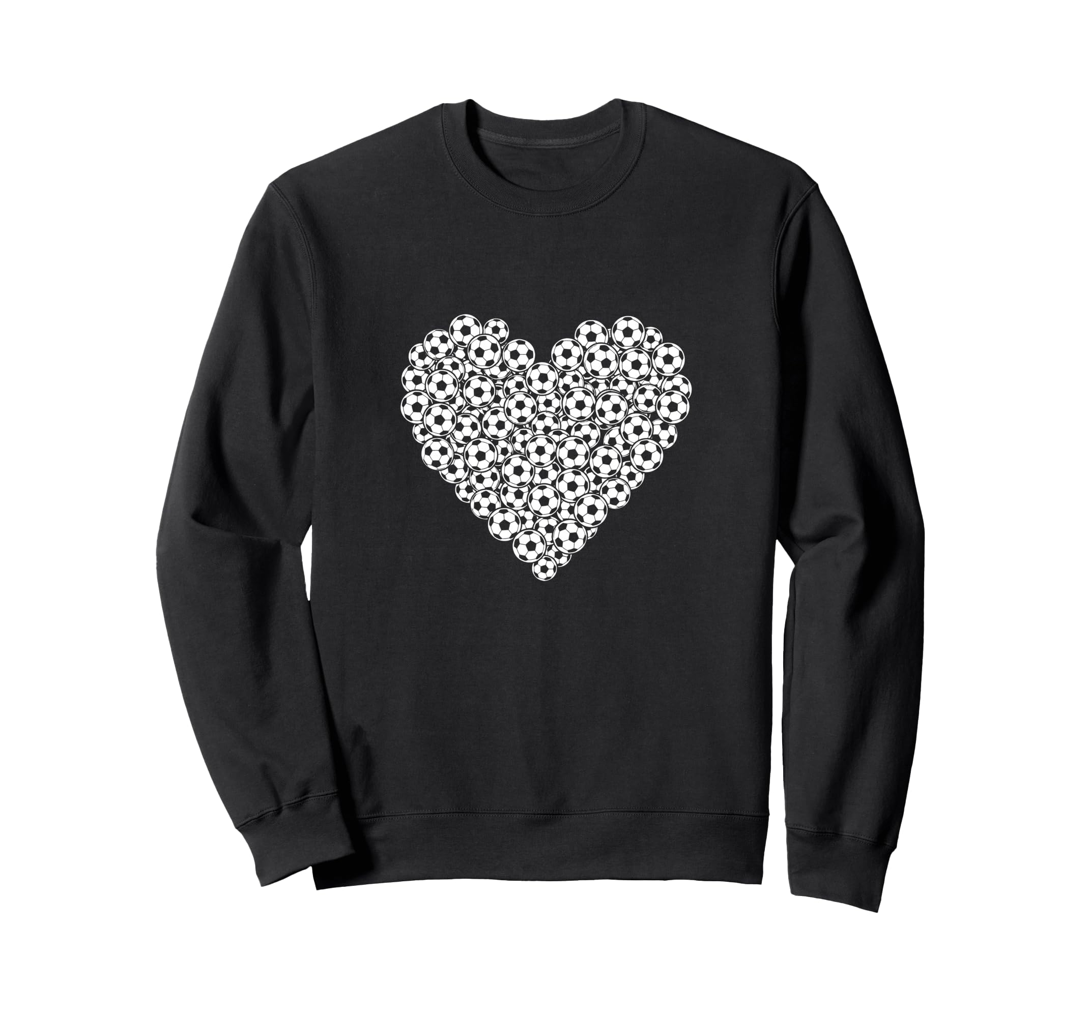 Soccer Ball Heart Shape Love Sweatshirt - Trendy Graphic for Adults