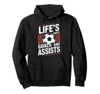 Lifes About Goals And Assists Pitch Soccer Hoodie - Graphic Print Men Women