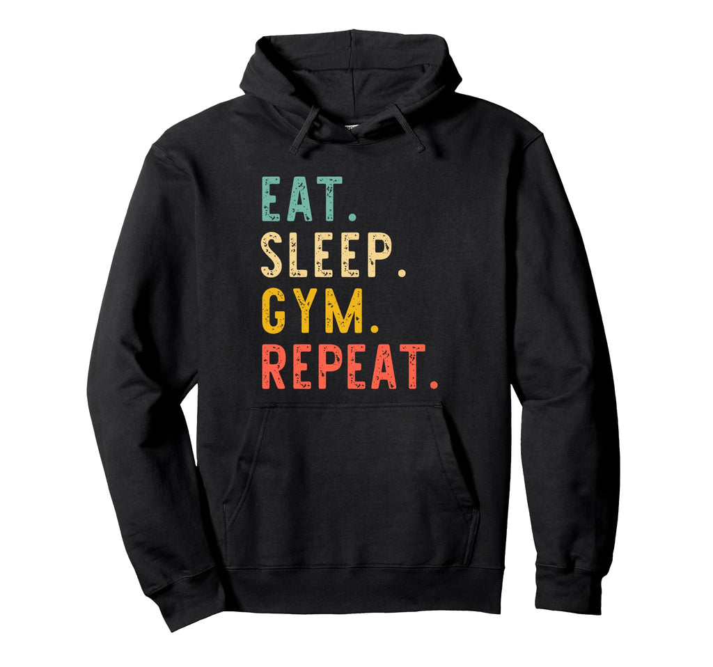 Eat Sleep Gym Repeat Training Hoodie - Casual Everyday Wear for Adults