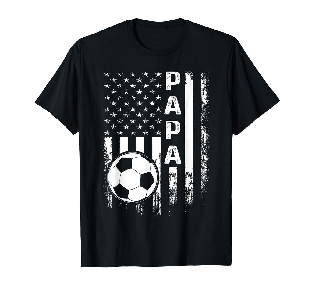 Soccer Papa American Flag T-Shirt - Streetwear Style for Adults