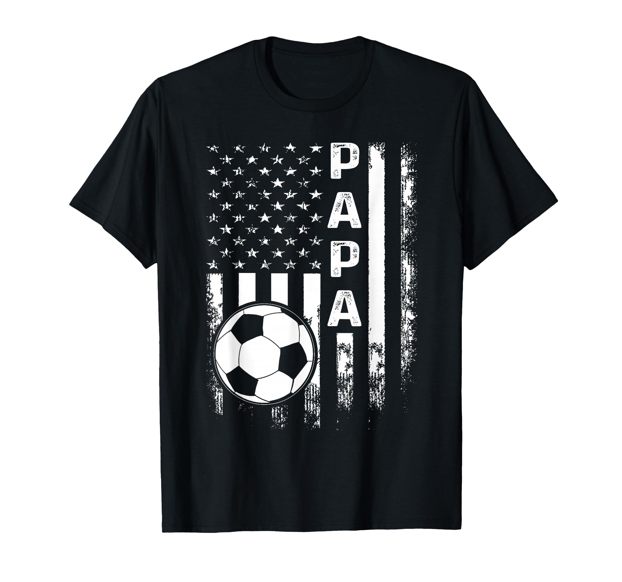Soccer Papa American Flag T-Shirt - Streetwear Style for Adults