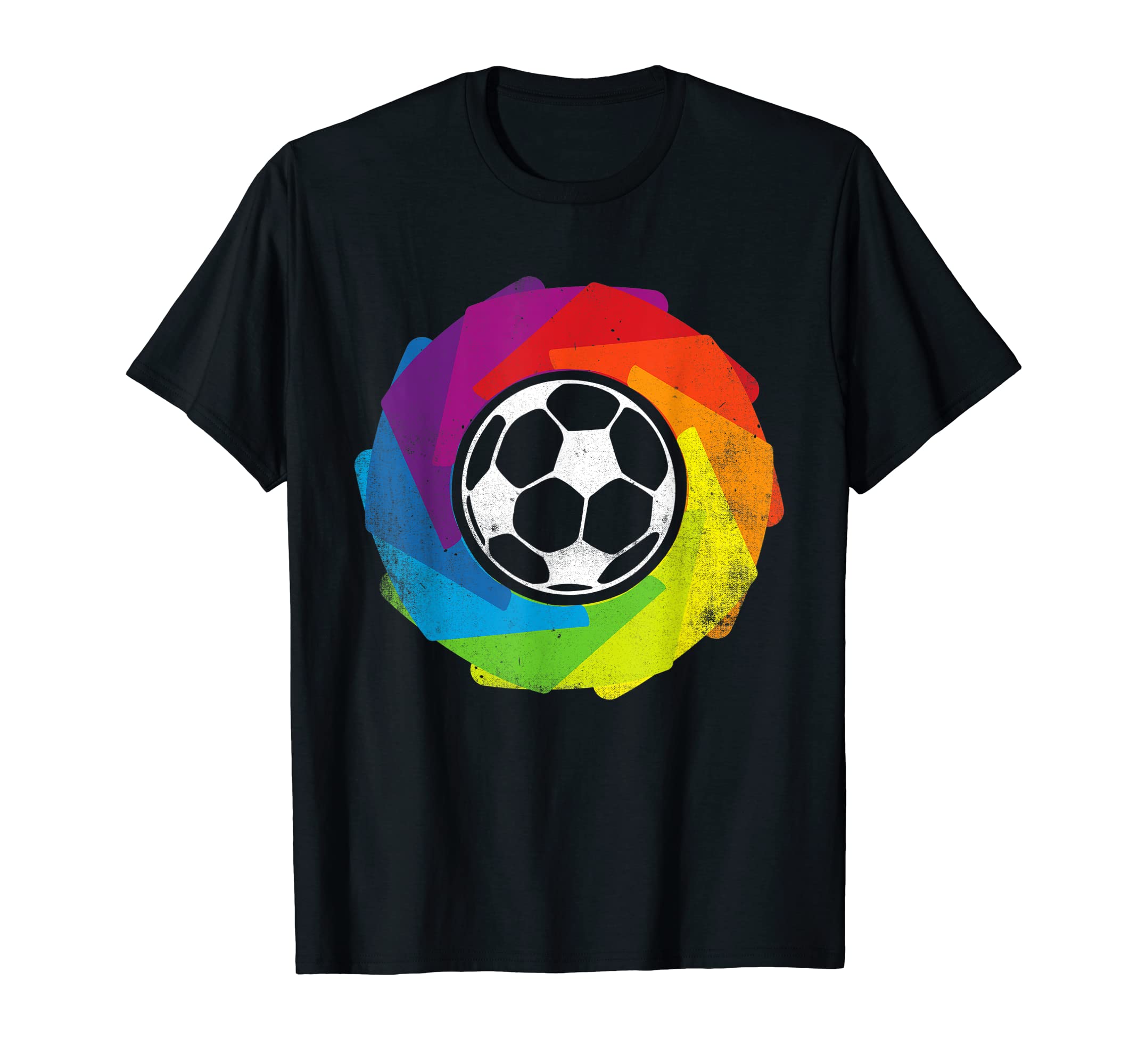 Pride Rainbow Circle Soccer Ball T-Shirt - Streetwear Style for Adults