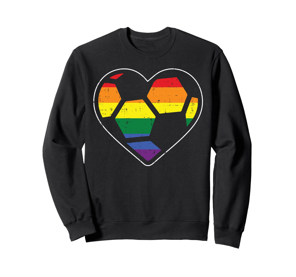 Soccer Heart Sport Lgbtq Rainbow Sweatshirt - Custom Art Print Men Women