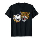 Jaguar Leopard Cheetah Soccer Ball T-Shirt - Unique Graphic Men Women