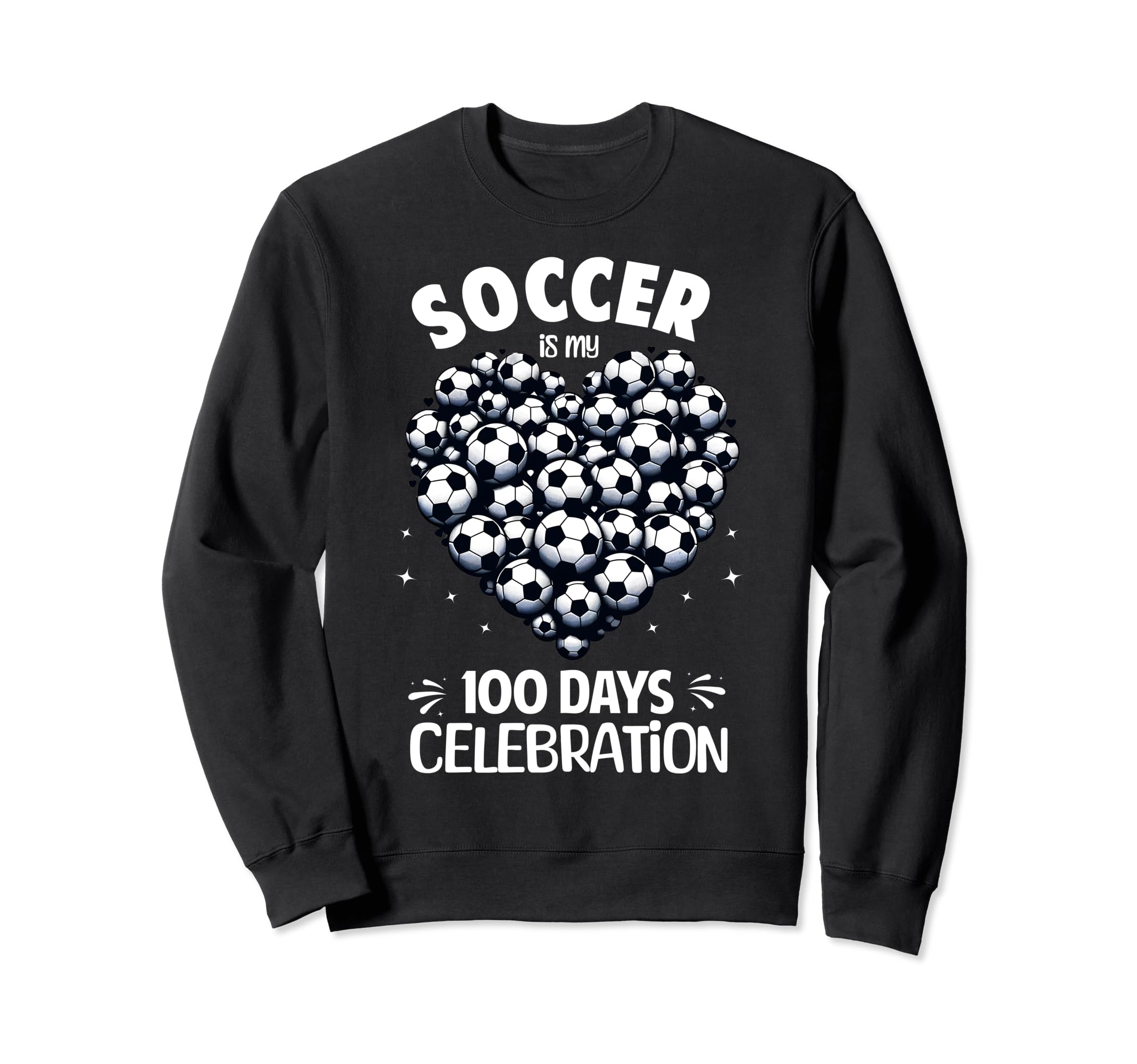 100 Days School Soccer Heart Sweatshirt - Fun Novelty Design for Adults