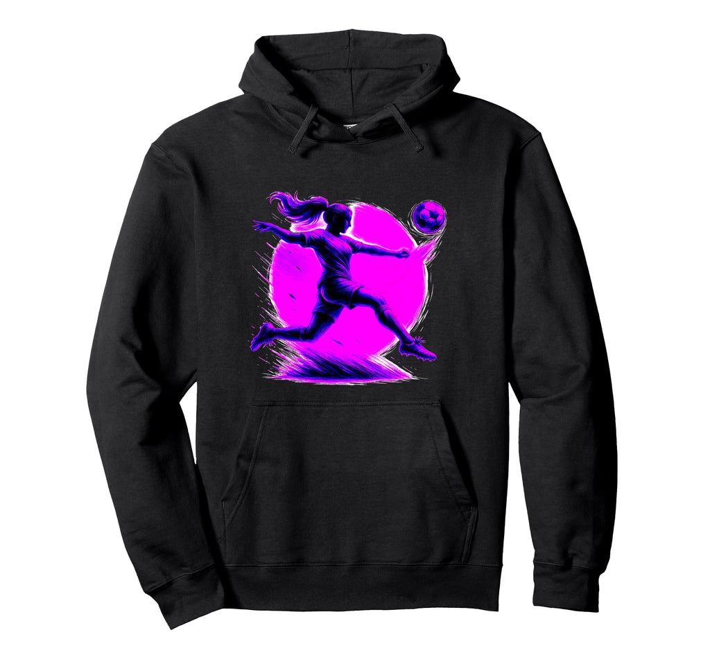 Soccer Player Powerful Kick Athletic Hoodie - Minimalist Print Men Women