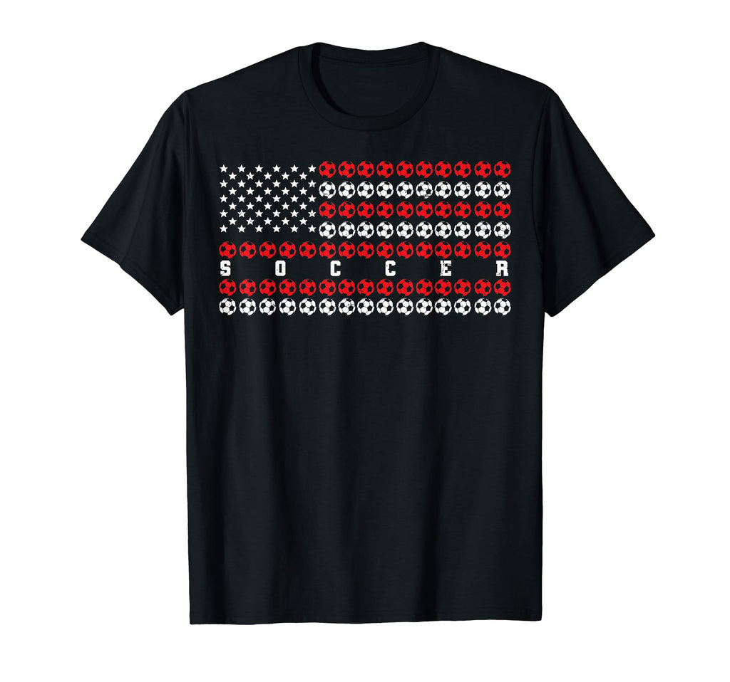 Usa Flag 4Th July Soccer Player T-Shirt - Novelty Apparel for Adults