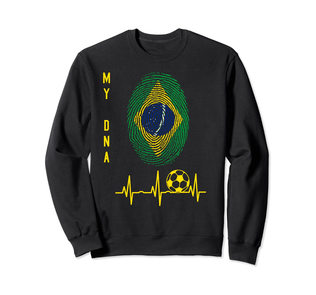 I Love Brazil Soccer Ball Sweatshirt - Novelty Apparel for Adults