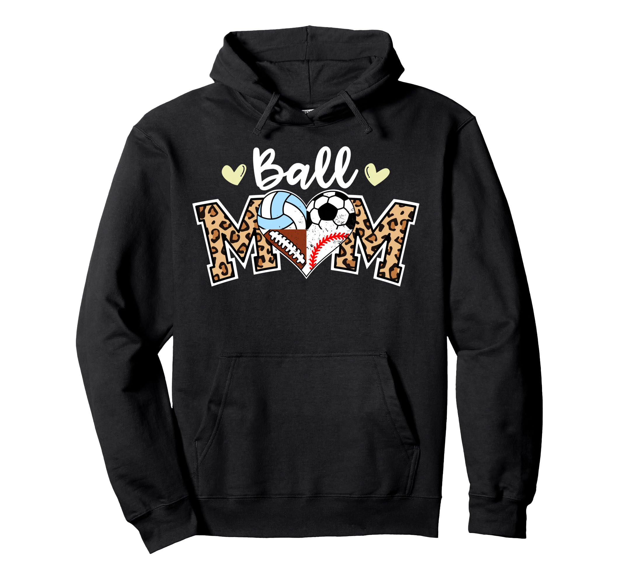 Ball Mom Leopard Soccer Football Hoodie - Unique Graphic for Adults
