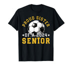 Class 2024 Sister Soccer Senior 2024 T-Shirt - Minimalist Print Men Women