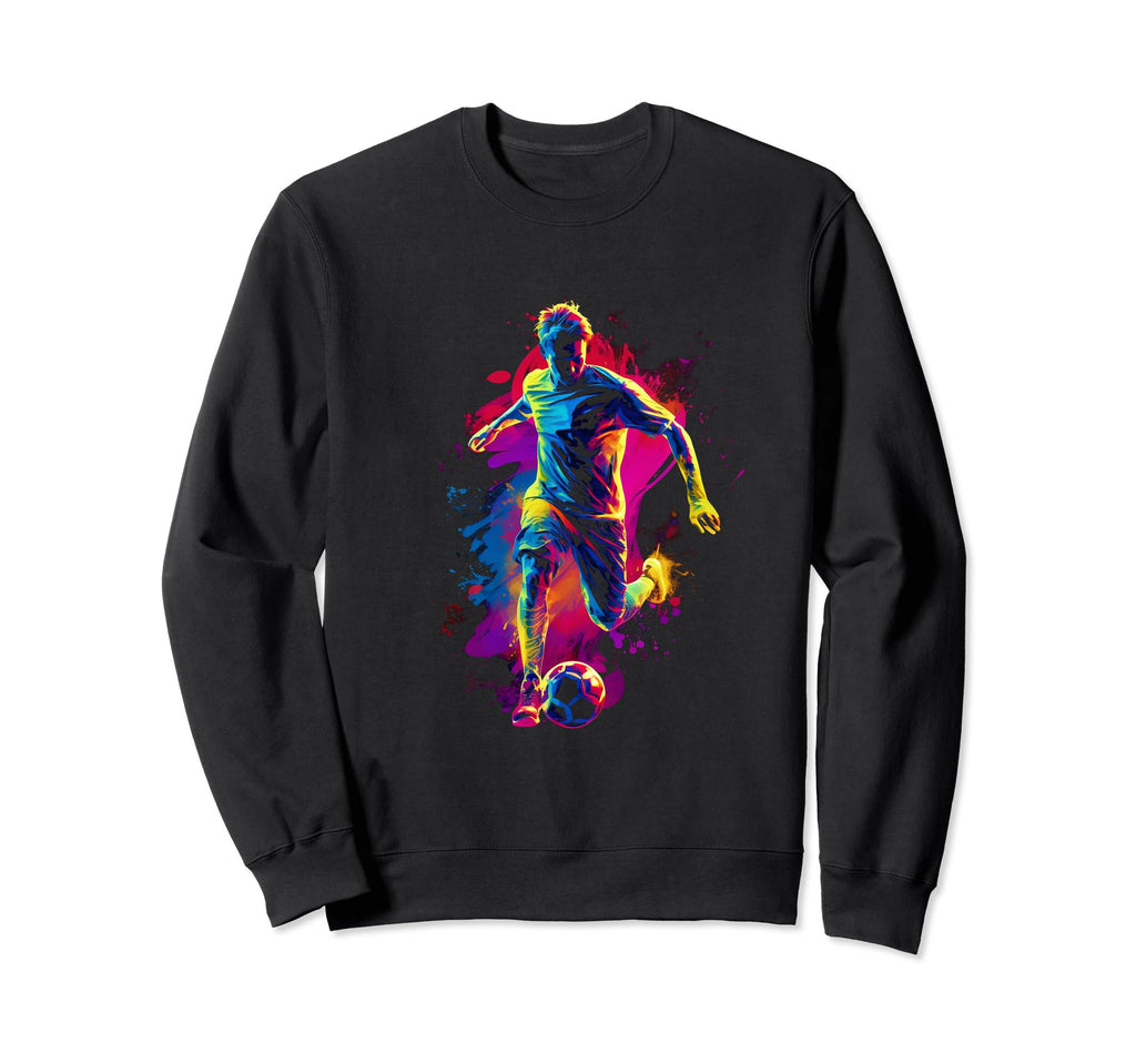 Soccer Colorful Player Goal Team Sweatshirt - Unique Graphic for Adults