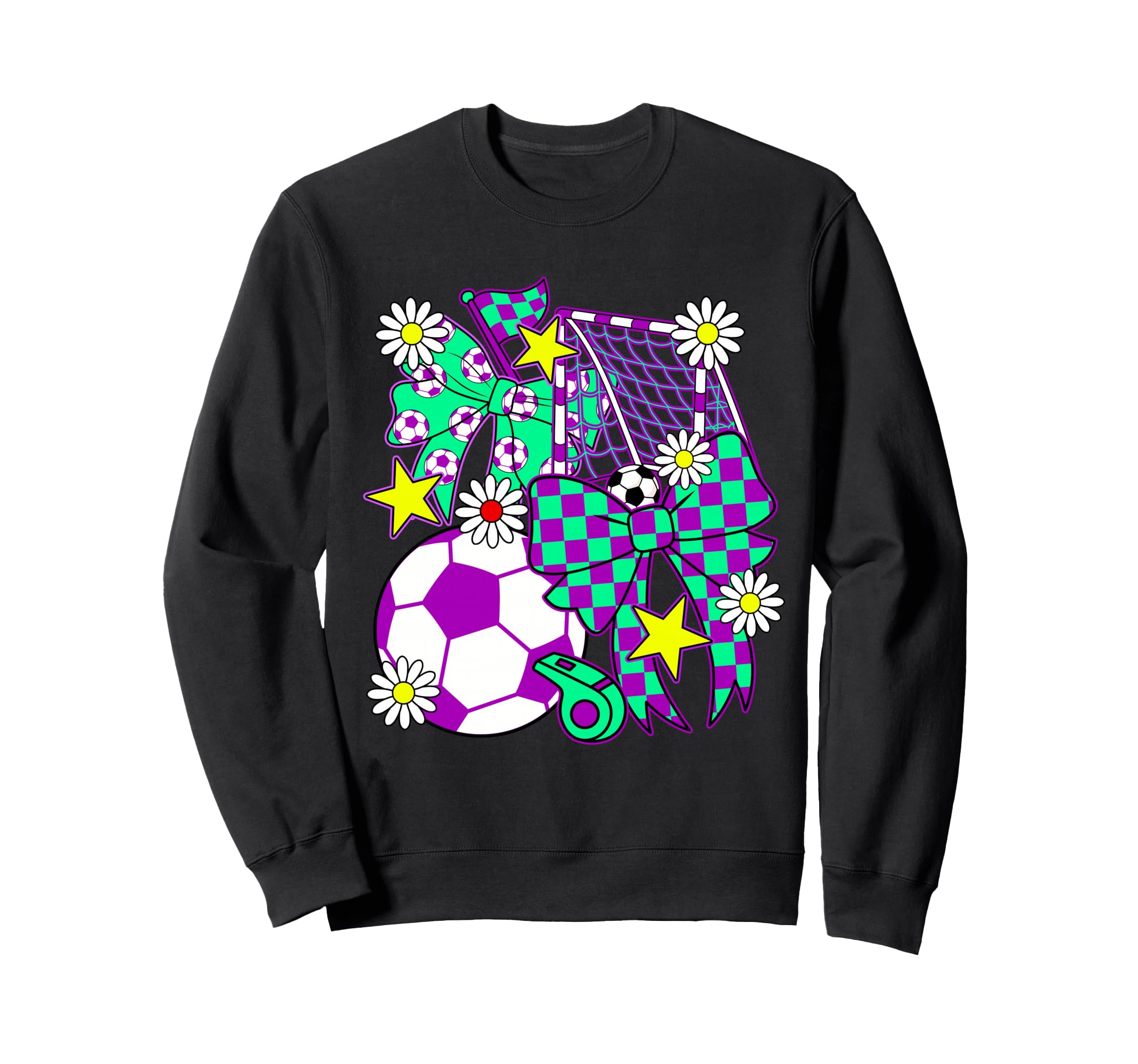 Soccer Ball Mama Coquette Bow Sweatshirt - Streetwear Style for Adults