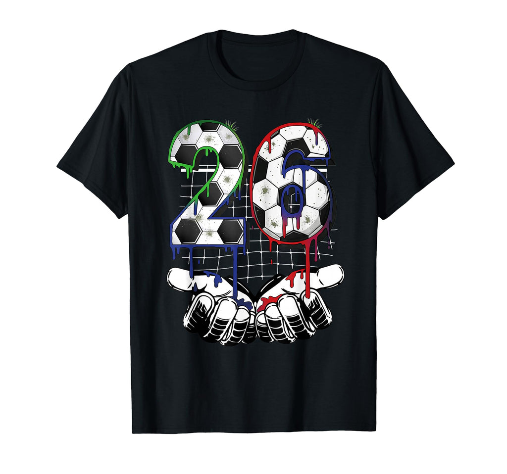 Soccer Ice Cream Drip Number 26 Soccer T-Shirt - Aesthetic Graphic Unisex