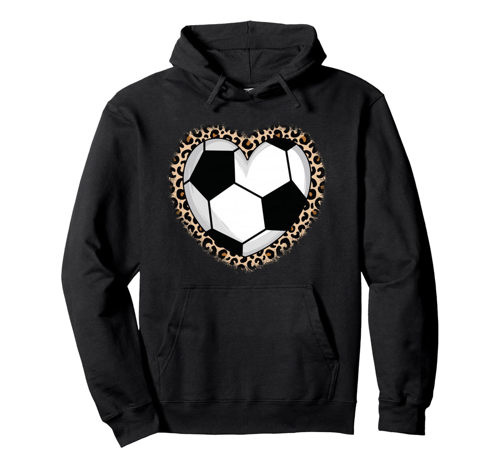 Soccer Heart Leopard Soccer Hoodie - Minimalist Print for Adults