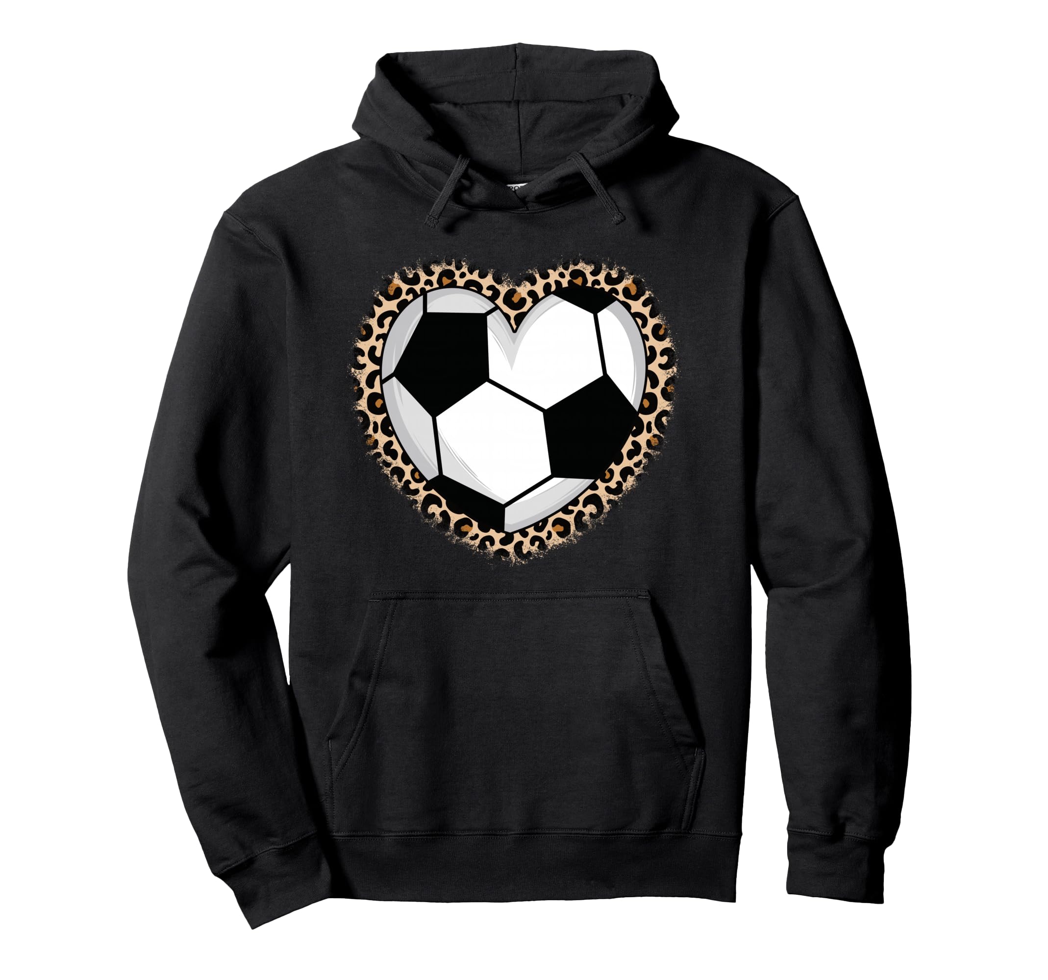 Soccer Heart Leopard Soccer Hoodie - Minimalist Print for Adults