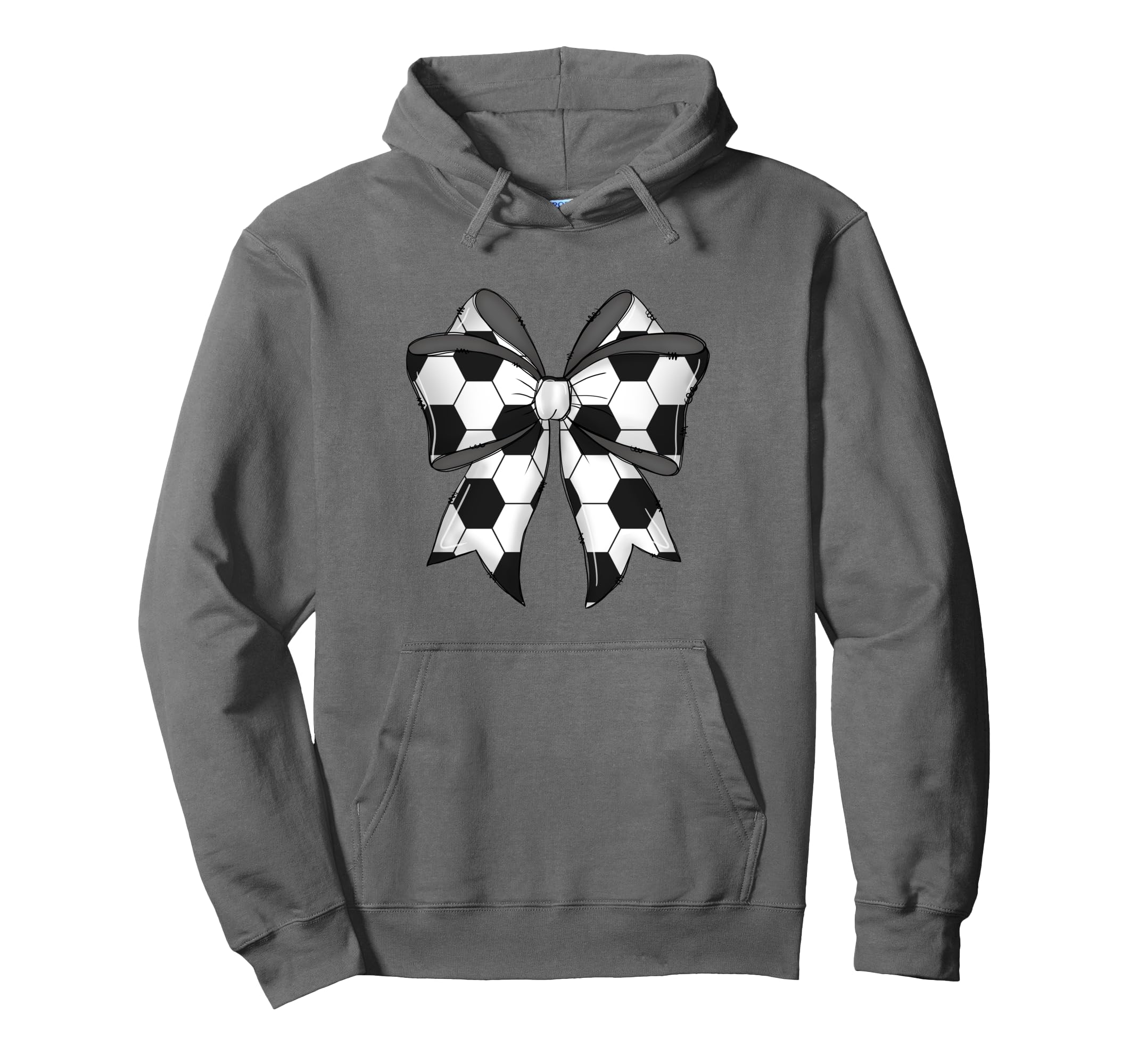 Coquette Bow Funny Soccer Ball Mom Life Hoodie - Fun Novelty Design Unisex