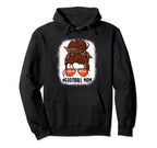 Messy Bun Football Mom Life Leopard Hoodie - Minimalist Print Men Women