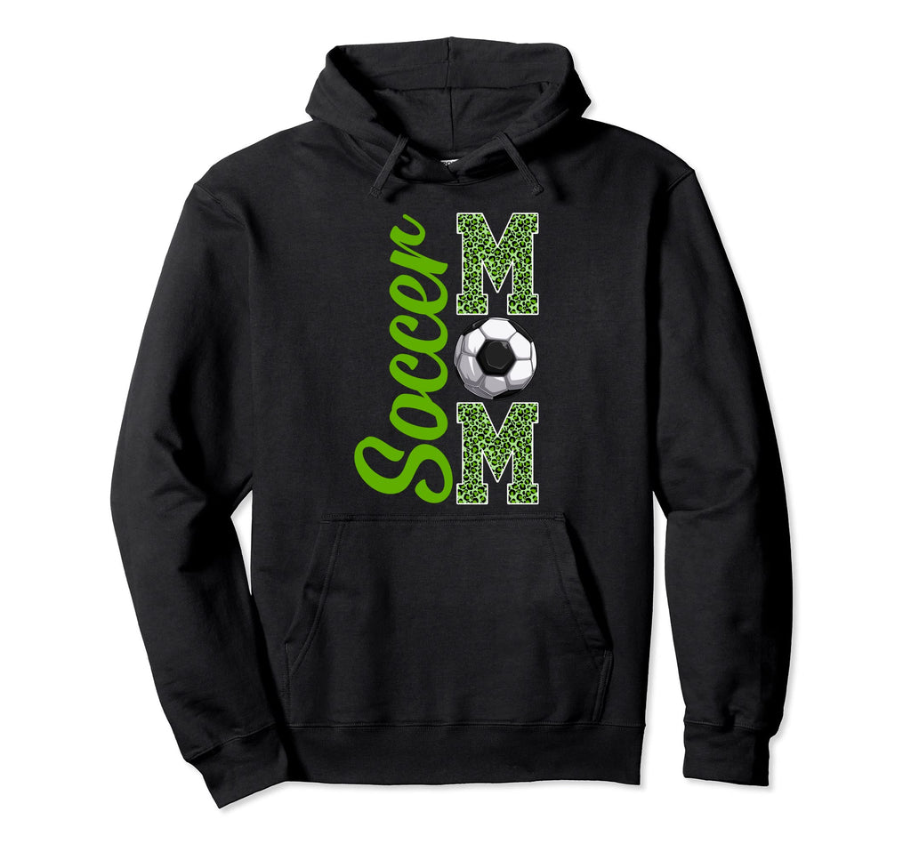 Leopard Soccer Mom Support Soccer Hoodie - Novelty Apparel for Adults