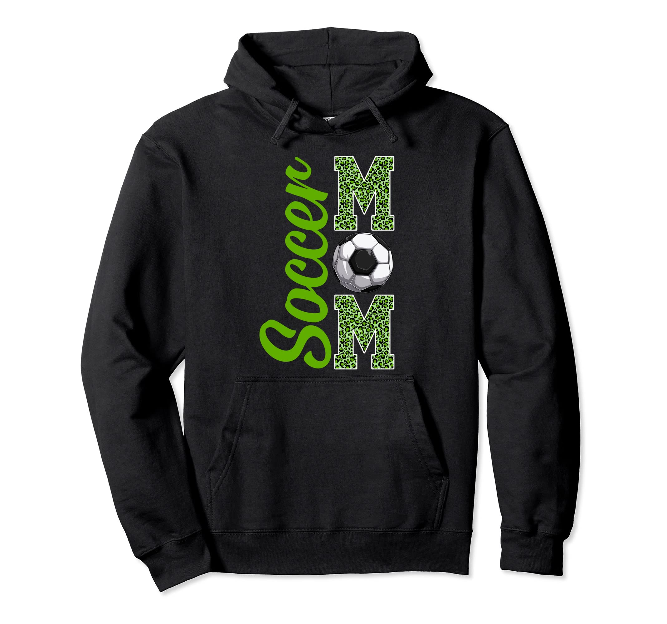 Leopard Soccer Mom Support Soccer Hoodie - Novelty Apparel for Adults