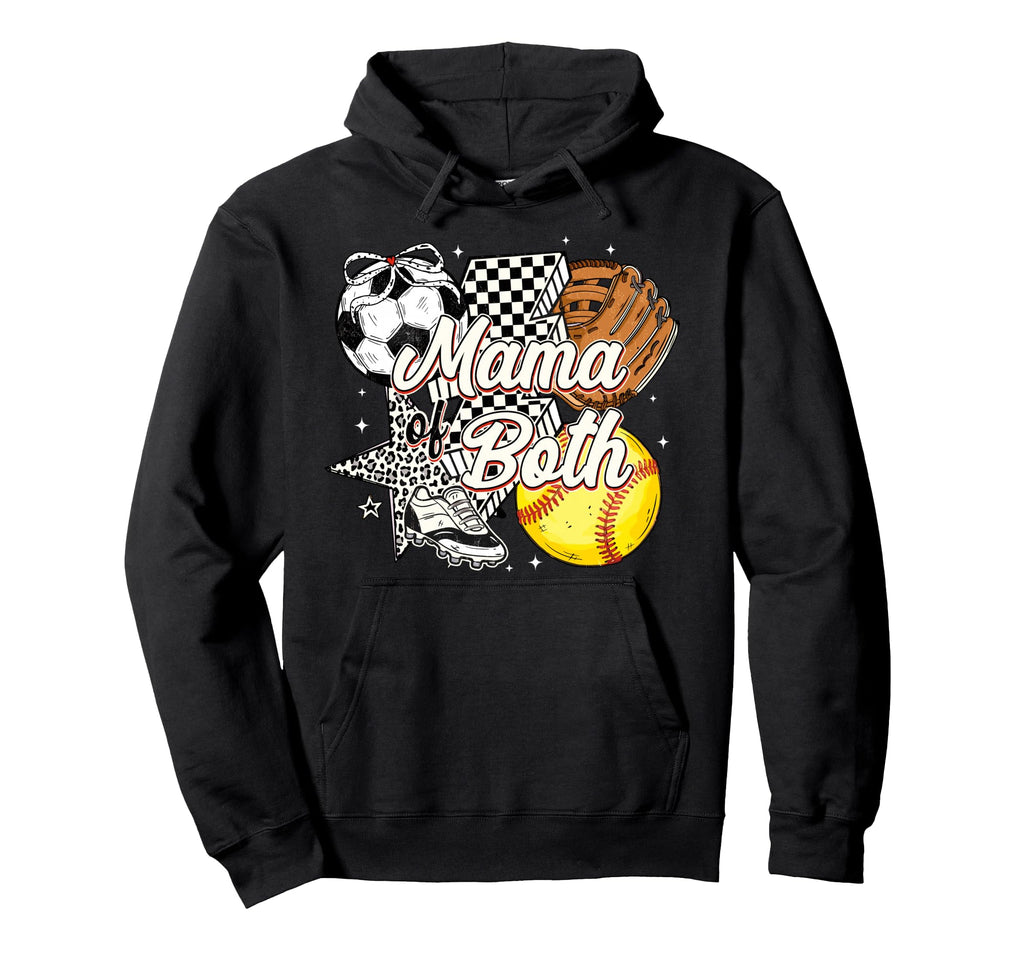 Mama Both Soccer Softball Mama Hoodie - Streetwear Style for Adults