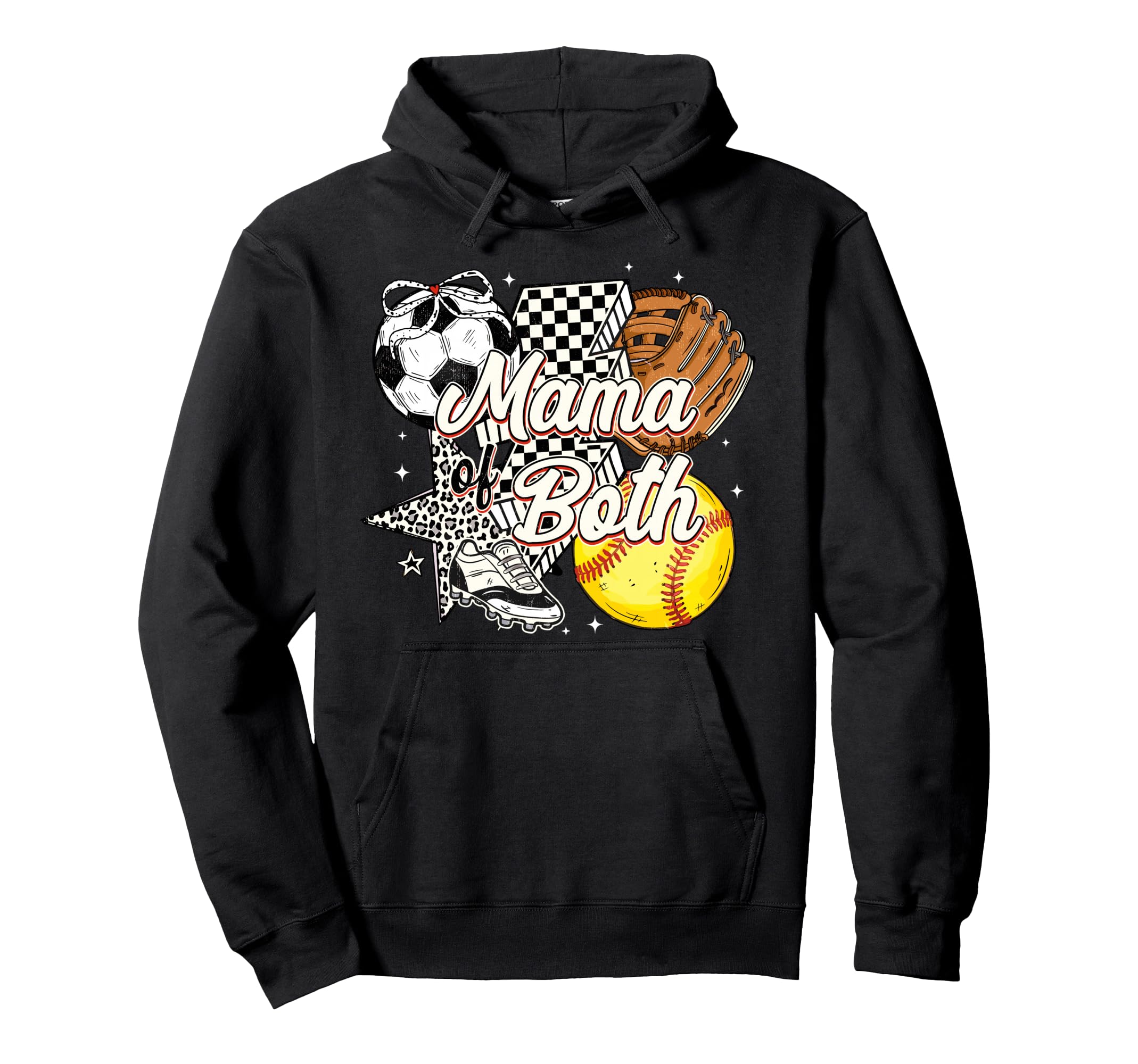 Mama Both Soccer Softball Mama Hoodie - Streetwear Style for Adults