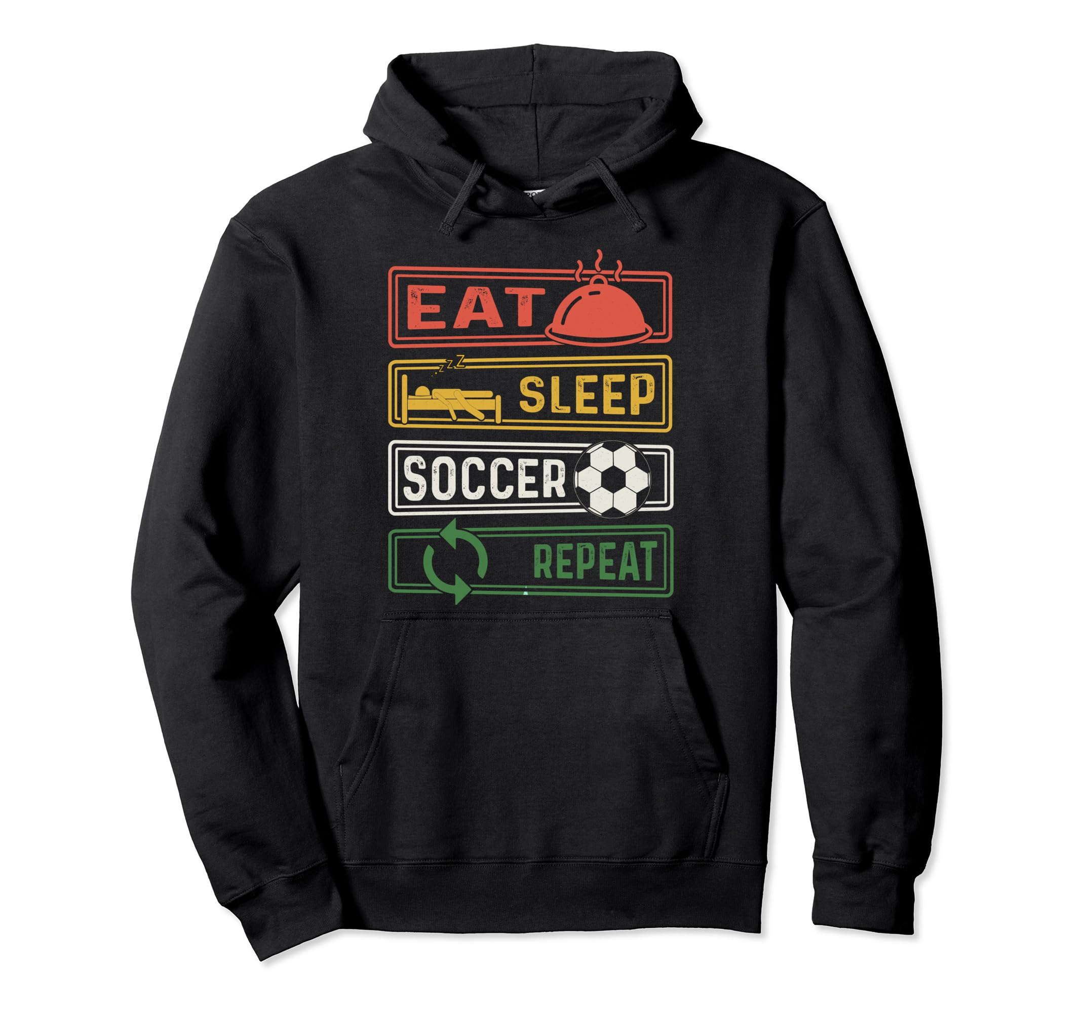 Eat Sleep Soccer Repeat Funny Soccer Sport Hoodie - Unique Graphic Unisex