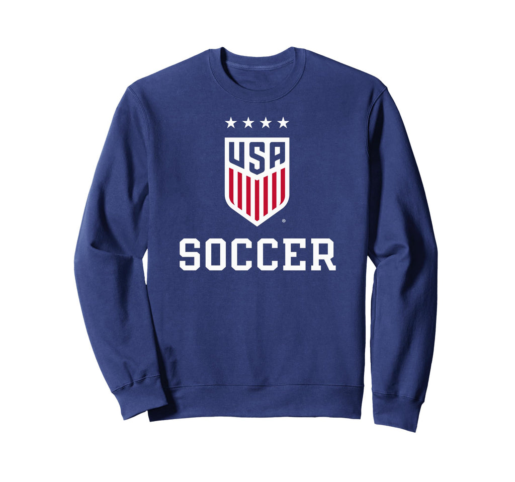 United States Soccer Icon Navy Uswnt Sweatshirt - Unique Graphic Unisex