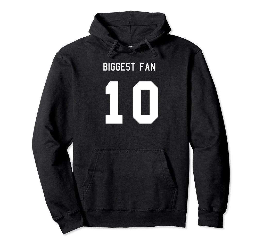 Number 10 Biggest Fan Sport Spirit Wear Hoodie - Minimalist Print Unisex