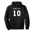Number 10 Biggest Fan Sport Spirit Wear Hoodie - Minimalist Print Unisex