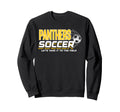 Yellow Panthers Soccer Mom Game Sweatshirt - Fun Novelty Design for Adults