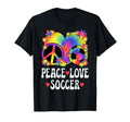 Peace Love Soccer Lover 60S 70S Hippie T-Shirt - Trendy Graphic for Adults