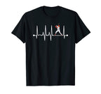 Baseball Heartbeat Gift Player Lover T-Shirt - Custom Art Print Men Women
