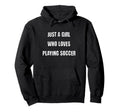 Just Who Loves Playing Soccer Sports Hoodie - Minimalist Print Unisex