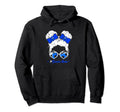 Soccer Mom Messy Bun Hair Soccer Football Hoodie - Trendy Graphic Unisex