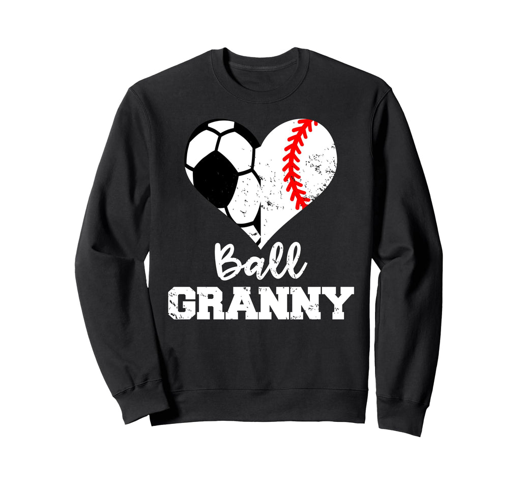 Ball Granny Heart Funny Soccer Sweatshirt - Aesthetic Graphic for Adults