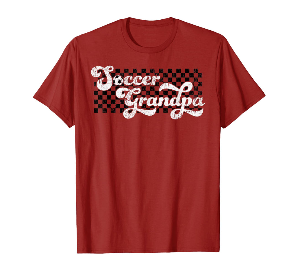 Soccer Grandpa Grandfather Checkered T-Shirt - Streetwear Style Men Women