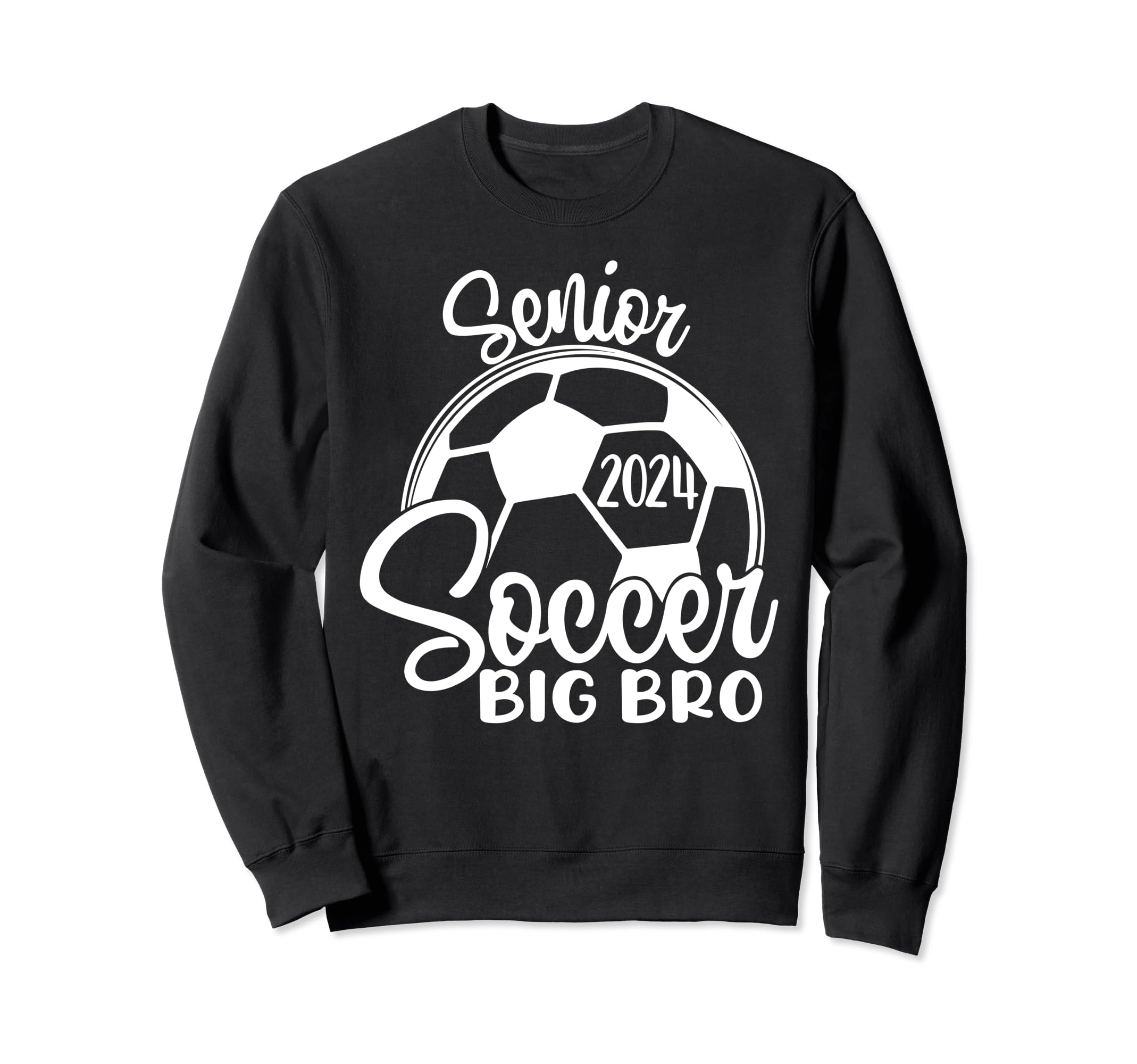 Senior Soccer Big Bro 2024 Class Sweatshirt - Graphic Print for Adults