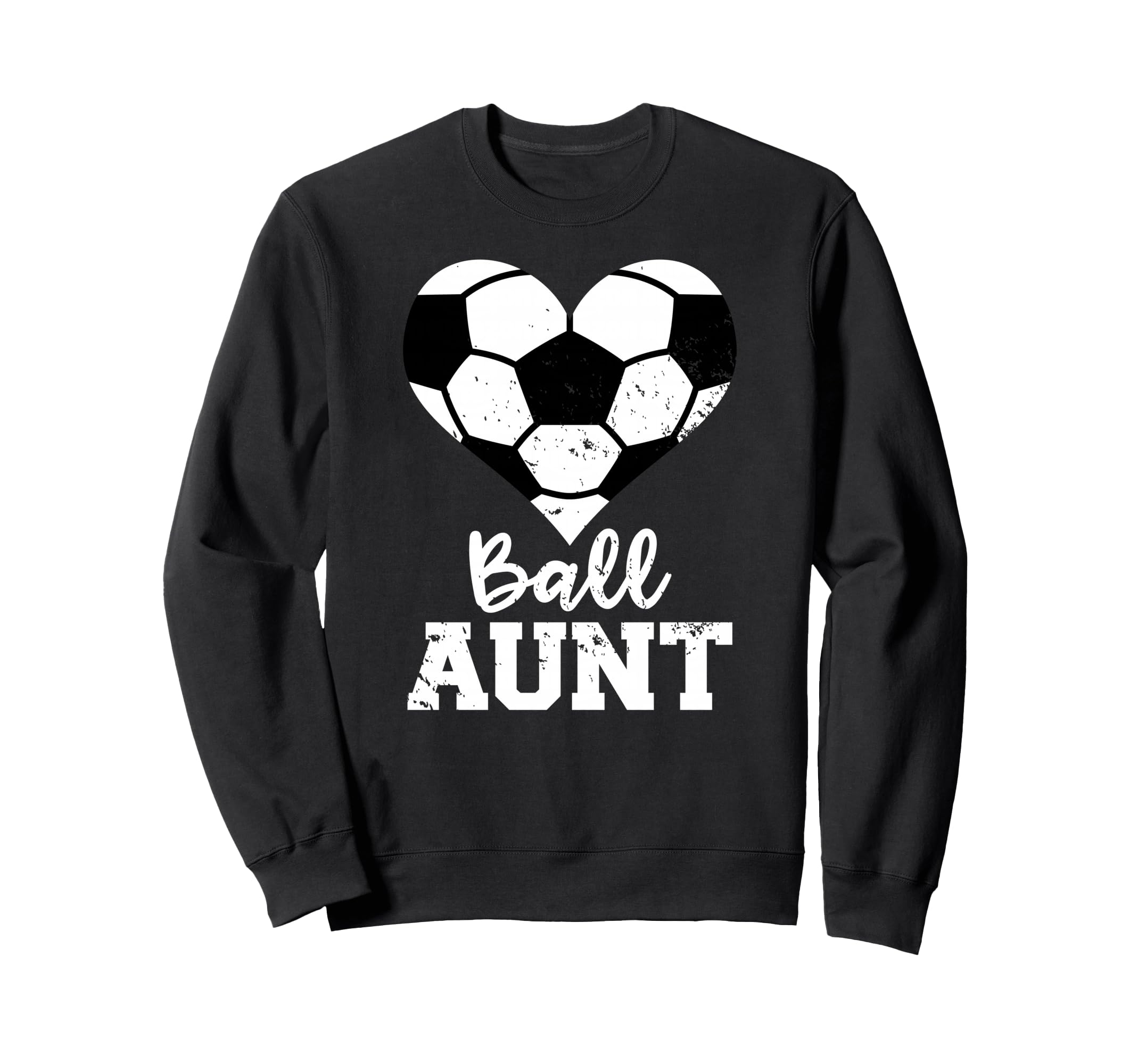 Ball Aunt Heart Funny Soccer Aunt Sweatshirt - Minimalist Print Men Women
