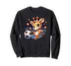 Soccer Player Giraffe Kicking Sweatshirt - Aesthetic Graphic Men Women