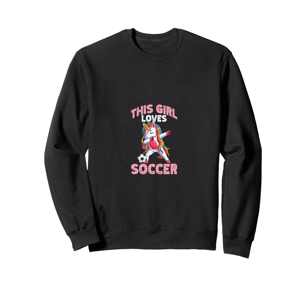 Loves Soccer Funny Sport Sweatshirt - Novelty Apparel for Adults
