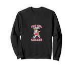 Loves Soccer Funny Sport Sweatshirt - Novelty Apparel for Adults